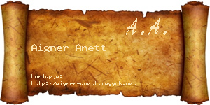 Aigner Anett névjegykártya