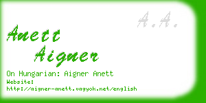 anett aigner business card